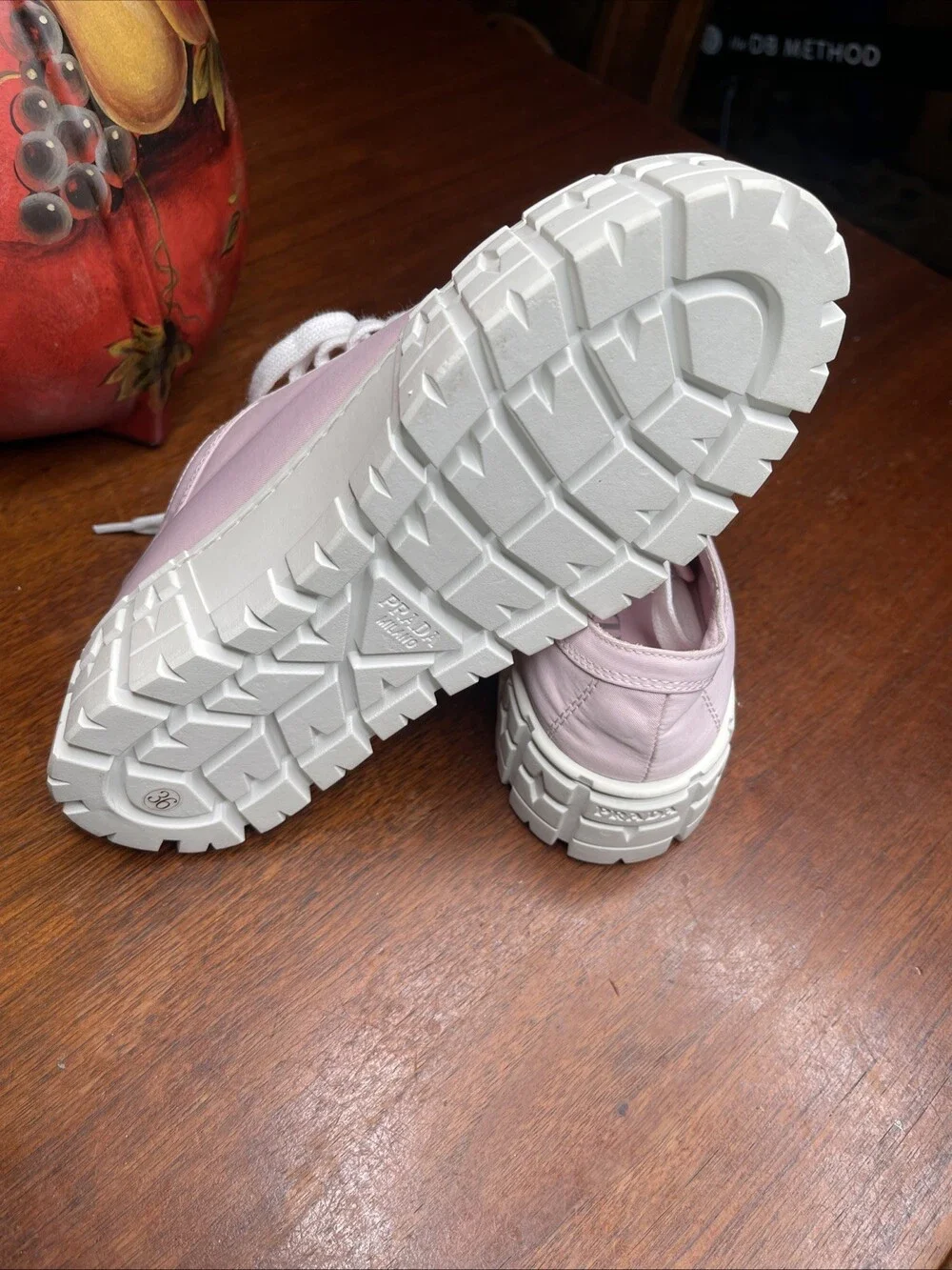 Prada Double Wheel Gabardine Nylon Sneakers Pink SIZE 36 (SKU: 230) 133314047
